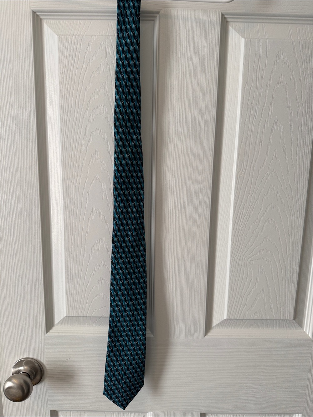 Arrow Teal Geometric Silk Tie